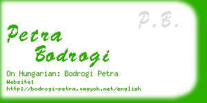 petra bodrogi business card